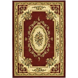 Safavieh Lyndhurst Collection LNH218C Traditional European Medallion Area Rug, 8' x 11', Red / Ivory