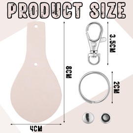 Landical 20 Pcs Leather Key Fob Kit for DIY Craft, PU Blanks Leather Keychain Kit with Bulk Swivel Hook Rivets Key Rings for Stamping Laser Engraving Craft Leather Keychain Maker Working(Round)