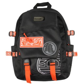 Dragon Ball Z Anime King Kai and Hermit Turtle Kanji Travel Backpack With Padded Tech Pocket For Women For Men