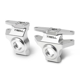 Treal High-Strength 7075 Aluminum Front Knuckles (2pcs Set) CNC Machined Upgrades, Compatible with Vanquish H10 Optic RC Crawler(Silver)