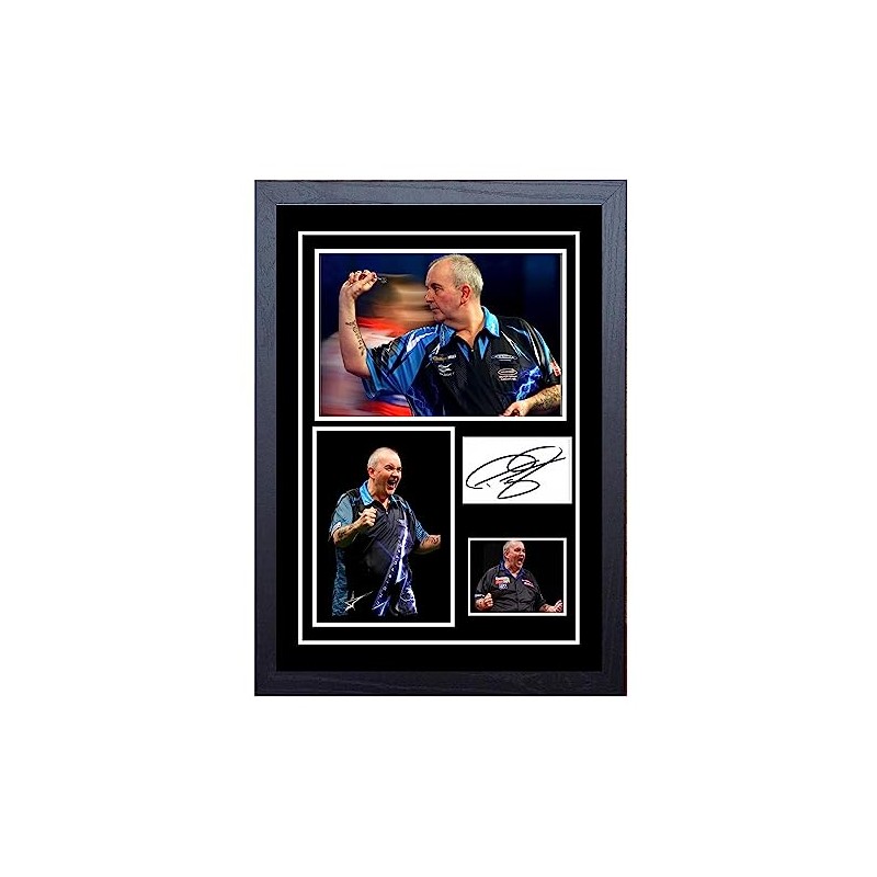 Stunning Quality Phil Taylor Signed/Autographed Print. Darts. (A4 Framed 34cm
