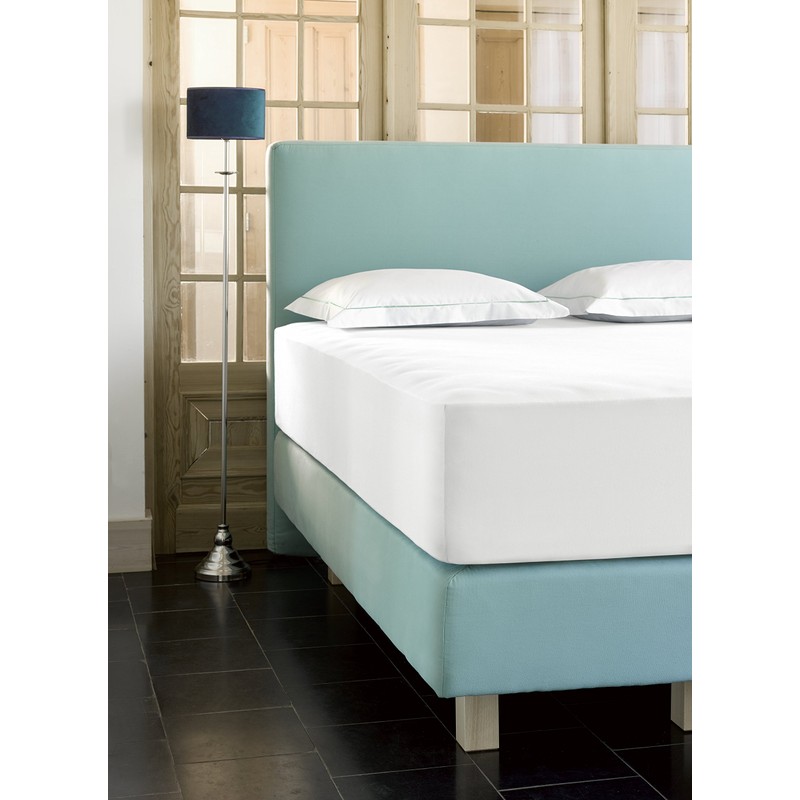 De Witte Lietaer Case Jersey Fitted Sheet, Cotton, White, Queen