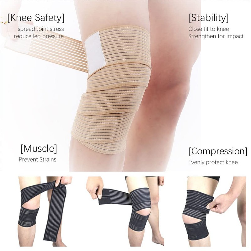 Elfzone Elastic Bandage Wrap with Velcro - 4 Packs -