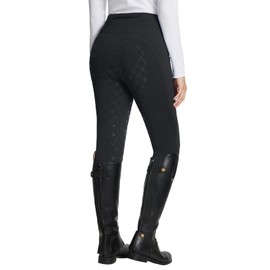 baleaf Women's Winter Riding Breeches Full Seat Fleece Equestrian Horse Riding Pants Pockets Black M