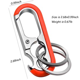 Liangery Bottle Opener Style Keychain for Men Women Quick Release Key Chain with 2 Key Rings Car Keys Keychain in 3 Colors (Orange)