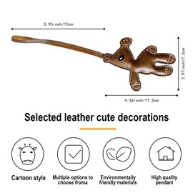 Auiremrti Brown bear handbag pendant for women, faux leather pendant, bear pendant made of PU leather, pendant for handbag or keyring, gag charms, bag pendant for women