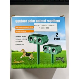 4Pack Solar Animal Repeller, Ultrasonic Cat Repellent Outdoor for Yard, Waterproof Skunks Deterrent with Motion Sensor, Effective Deterrent Dogs,Raccoons,Deer,Squirrels 169415