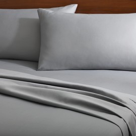 Lucid 600 TC Cotton Rich Sheet Set -14 Inch Deep Pockets - Breathable Sheet Set, California King, Slate
