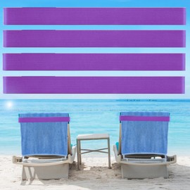 Beach Towel Bands (4 Pack), Beach Chair, Pool Chairs & Cruise Ship Essentials, The Better Towel Chair Clips Towel Holder Beach Towel Clips(Purple)