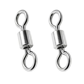 QISHUO Stainless Steel Barrel Swivels Saltwater Connect Lure Swivels Fishing Snap Freshwater Fishing Swivel Heavy Duty SUS304#2 50pcs 150lb
