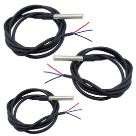 Pack of 2 3 m Temperature Sensors, Ds18b20, 1 Piece 2 m Compatible with Shelly Temperature Sensor, Stainless Steel, Waterproof, Moisture Resistant and Rustproof, Compatible with Shelly