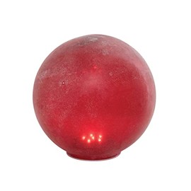 Creative Co-Op Frosted Glass Globe with LED Light, Red