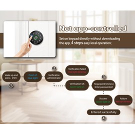 Pulido Fingerprint Door Lock | App Available But Not Required | Keypad Door Knob with Real Buttons | Smart Fingerprint Door Knob for Bedroom, Office, Apartment