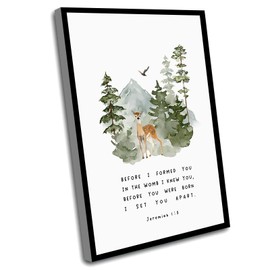 Canvas Wall Art For Bedroom,Jeremiah 1:5,Nursery Bible Verse Wall Art,Nursery Scripture,Religious Nursery,Christian Baby Room Decor,Bible Scripture Wall Decor,8x12 Inch Framed Wall Art