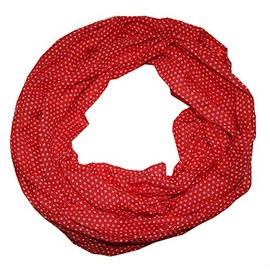 ACC Dots Women's Silk Loop Scarf, Red dots
