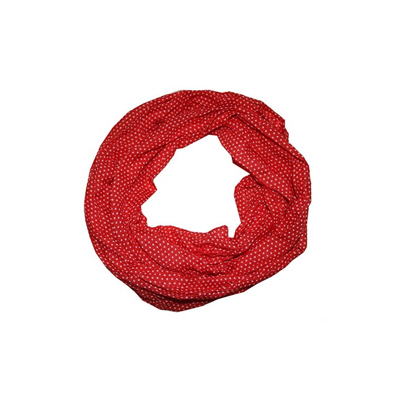 ACC Dots Women's Silk Loop Scarf, Red dots