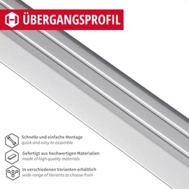 Gedotec Aluminium Transition Profile With Holes, Aluminium End Profile, Height Compensation Floor Strip, Silver Anodised, Cover Strip, Transition Rail For Screwing, Pack of 1 x 100 cm