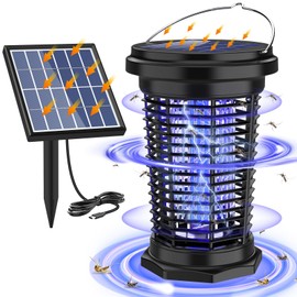 PALONE Solar Bug Zapper for Outdoor & Indoor, USB Rechargeable Bug Zapper with 5.5W Solar Power, 4500V Mosquito Killer Lamp, Electric Fly Traps, Insect Zapper for Patio, Backyard, Garden, Camping