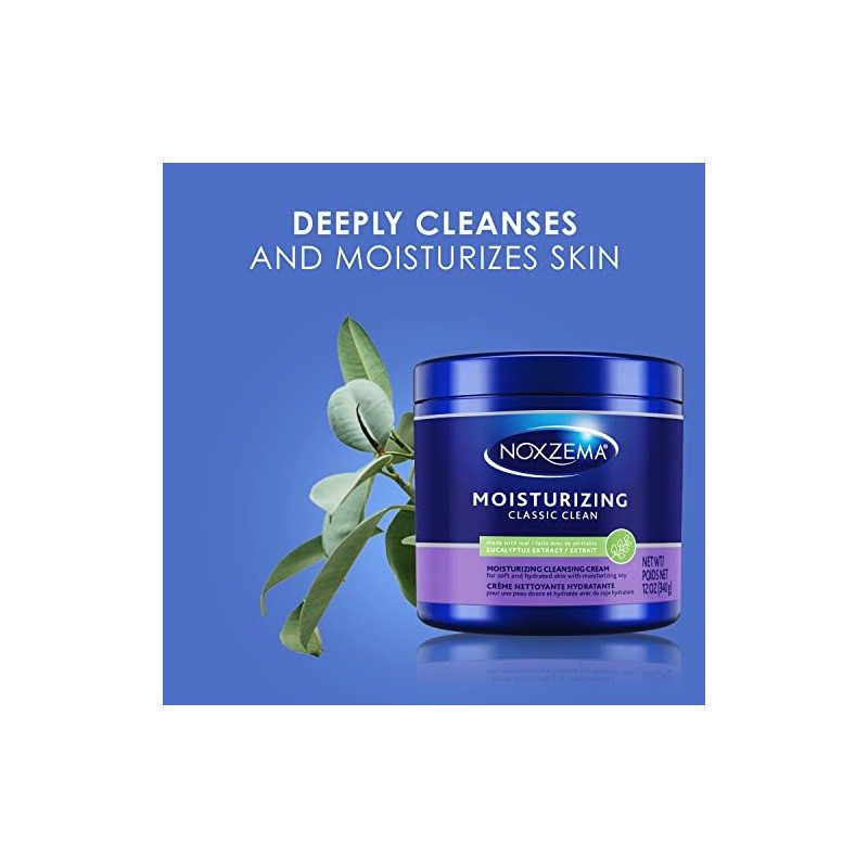 Noxzema Classic Clean, Crema de limpieza hidratante, 12 oz (Paquete
