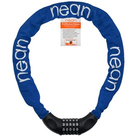 nean Bicycle Chain Lock with a Number Bicycle Chain Lock, Number Code Combination Lock, Steel Chain Links, 6 mm x 900 mm, 6mm x 900mm