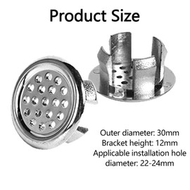 VZU Sink Overflow Ring, Round Overflow Hole Cover, Bath Overflow Cover Insert in Hole Round Ring Covers Caps for Bathroom Kitchen Sink(Silver Mesh Ring)