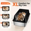 2 Pack XL Stainless Steel Litter Box with High Sides