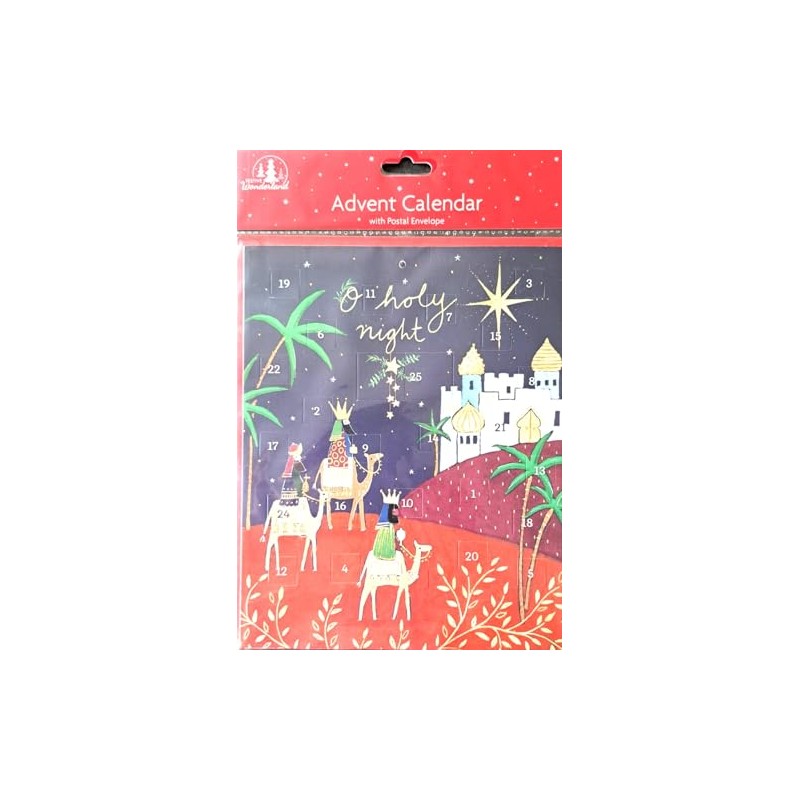 Traditional Christmas Advent Calendar Nativity Scene Countdown Children Kids (O