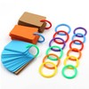 PFLYPF 100 Pieces Plastic Book Rings with Moving Leafs Coloured