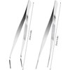 2Pcs Straight and Curved Tip Tweezers Anti-Static Tweezers Sewing Machine