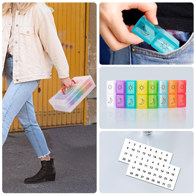 Monthly Pill Organizer 2 Times a Day,30 Day Pill Organizer