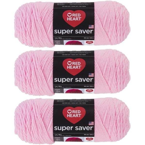 Red Heart Super Saver Yarn (3-Pack) Petal Pink E300-373