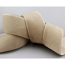 3 m x 36 mm Velvet Ribbon Sand Beige (602 Blonde) Decorative Ribbon Velour Ribbon One Sided Velvet Fixed Edge Velvet Ribbon for Sewing Decorating
