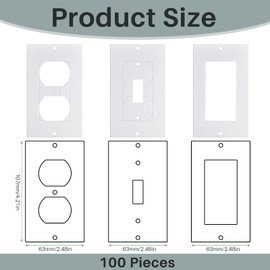 Tondiamo 100 Pcs Outlet Insulation and Draft Sealers Foam Insulation Pads Electrical Outlet Light Switch Covers Size 1-Gang and 2-Gang 4 x 2.5 Inches Wall Gasket