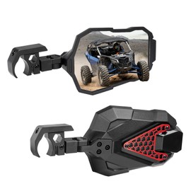 KEMIMOTO UTV Side Mirrors, 9.06" x 5.91" Wide View Fits 1.5 inch to 2 inch Roll Cage Compatible with Polaris RZR Can Am Kawasaki Mule Rhino YXZ Zforce Pioneer, UTV Adjustable Side Mirror