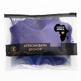 Bellanomi Esponja Exfoliante Africana Red Auténtica Origen Ético Nigeria 114 Largo Azul Marino