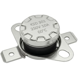 Lumonic KSD301 Thermal Switch 60°C Opener 250V 10A Temperature Switch Thermostat Bimetal Thermal Protection