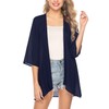 Irevial Women's Chiffon Kimono Cardigan 3/4 Sleeve Bikini Cover Up