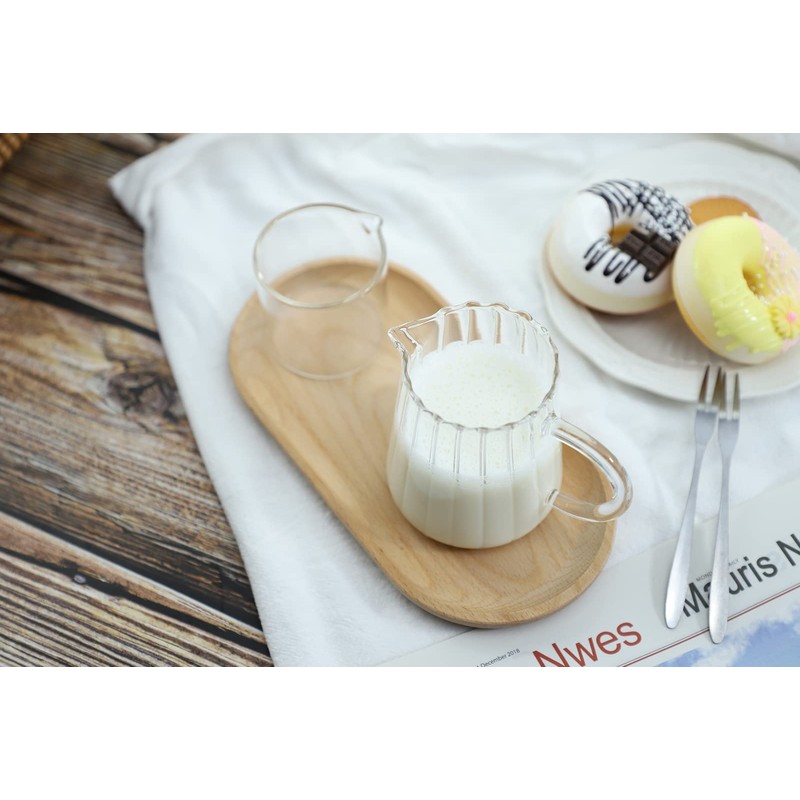 CHOOLD Elegant Wave Shaped Crystal Glass Creamer Coffee Pitcher/Serving Jug