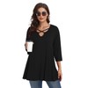 LARACE Criss Cross Tops for Women 3/4 Sleeve V Neck