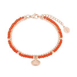 s.Oliver Bracelet for Ladies Shell Coral red/Rose Gold 2027600