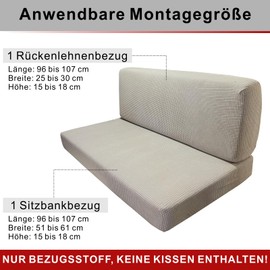 Dulepax RV Dining Table Cushion Covers, Replacement Covers for RV Cushions, Grey Stretch Fabric RV Dining Table Seat Covers, Cushion Covers for Trailer, Including 1 Backrest Cover and 1 Bench Cover