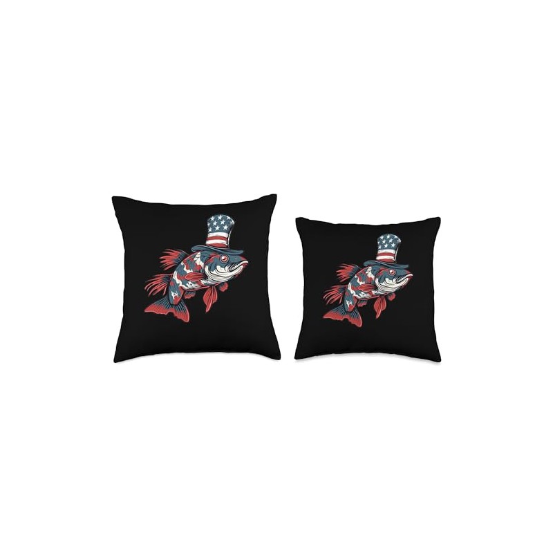 Kuhli Loach With USA Hat Throw Pillow