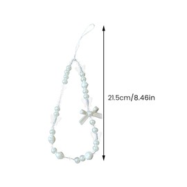 2 Pack Beaded Phone Strap Flower Artificial Pearl Phone Charms Strap Acrylic Beaded Camera Charm Wrist Straps for Key Ring Backpack Wallet Camera(White,Size:8.46inch)