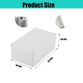 Junction Box, Junction Box, Waterproof IP65 Junction Box, ABS Electrical Junction Boxes, DIY Plastic Case, Wiring Distribution Box, Flat Surface-Mounted Switch Box (26.3 x 18.5 x 10 cm)
