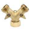 Dapetz ® 3/4" Solid Brass Double Tap Adaptor Brass 2