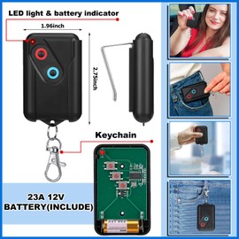 Kingdder 3 Pcs Garage Door Remote Compatible with Guardian 2211 l 2 Button Garage Door Remote Transmitter 303mhz/390mhz Black Gate Opener Transmitter with Keychain and Base