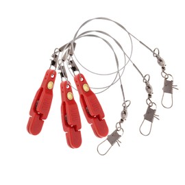 Uncedaran 3pcs Padded Release Clips Fishing Quick Release Clips with Steel Fishing Line Downrigger Release Clips (Red)