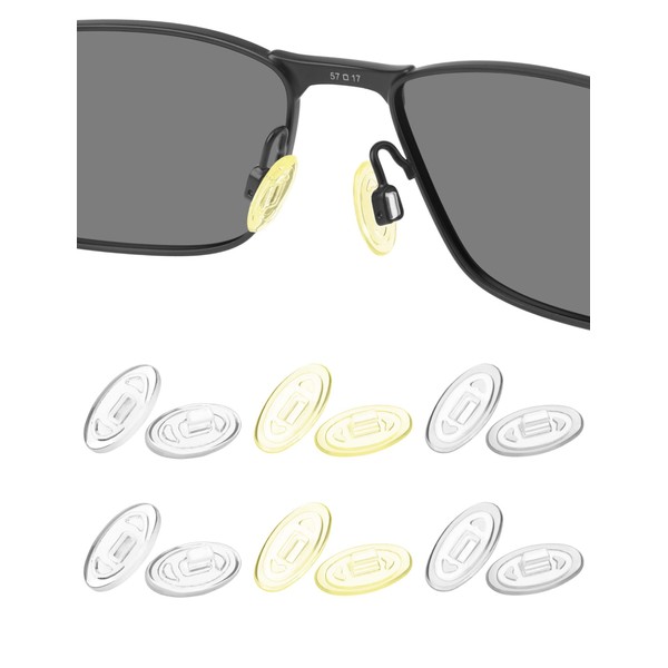 HILEEN 6 Pairs Yellow & Grey & Clear Replacement Nose