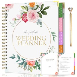 Wedding Planner Book -Wedding Planner With Pen, Bridal Planner Organizer, Wedding Planning Book and Organizer, Wedding Planner for Bride, Wedding Planner Uk, Wedding Planner Binder, with 5 Tabbed