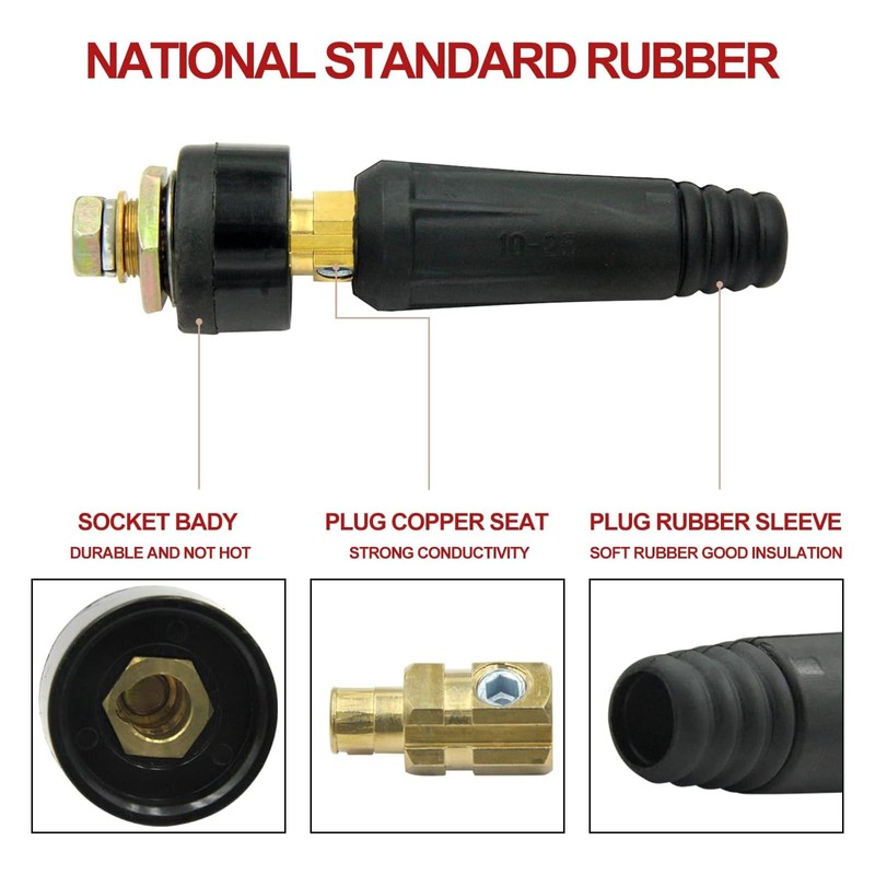 Set of 4 TIG Welding Cable Panel Connector Socket Set